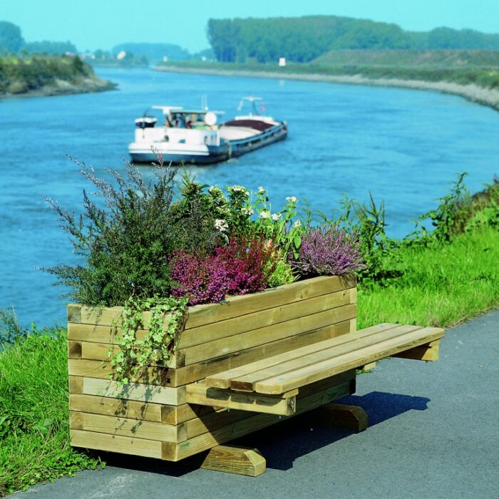 Mobilier urbain jardinière banc